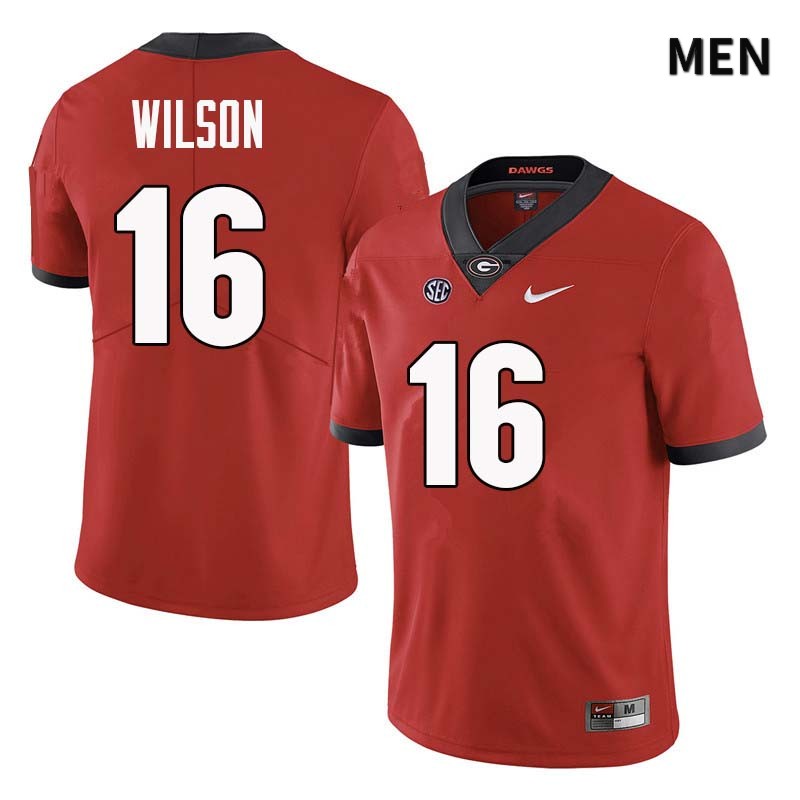 Georgia Bulldogs Men's Divaad Wilson #16 Red Stitched College UGA Football Jersey 23ZR017UQ